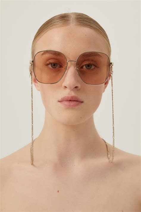 gucci gold oval sunglasses|Gucci 50mm round sunglasses.